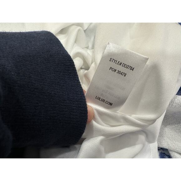 Lulus Darling Dearest Blue And White Floral Print Swing Dress Small S - Picture 8 of 8